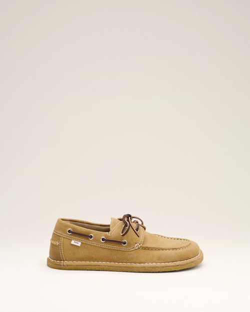 Beige cow leather boat shoes - 1 - Ami Paris