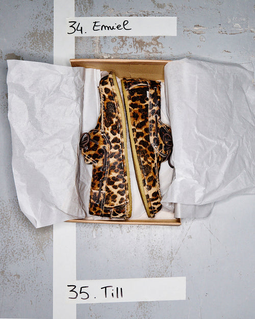 Leopard printed cowhide leather boat shoes - Woman - 13 - AMI Paris - Ami Paris