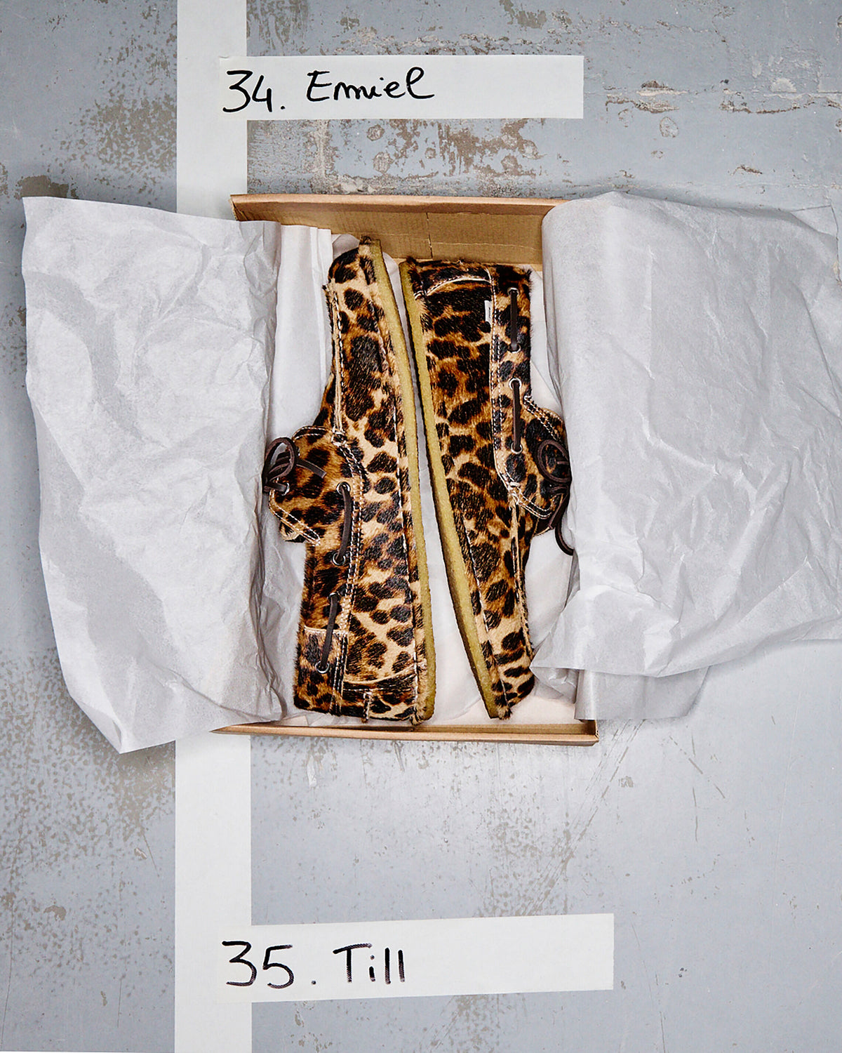 Leopard printed cowhide leather boat shoes - 7