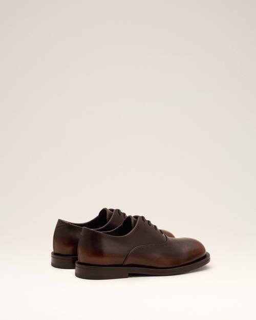 Zapatos Oxford de piel de becerro marrón - Hombre - 4 - AMI Paris - Ami Paris