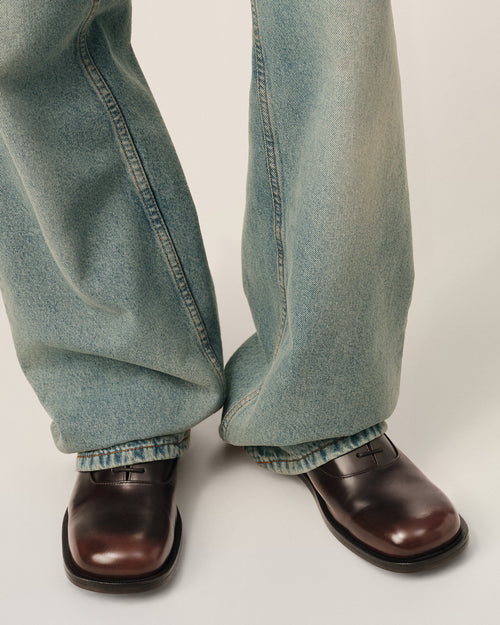 Zapatos Oxford de piel de becerro marrón - Hombre - 2 - AMI Paris - Ami Paris