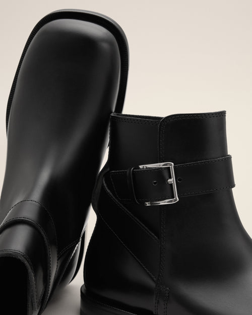 Bottines noires à boucle en cuir - Homme - 5 - AMI Paris - Ami Paris