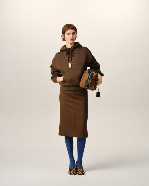 Hoodie marron en coton Ami de Coeur embossé - Femme - 9 - AMI Paris - Ami Paris
