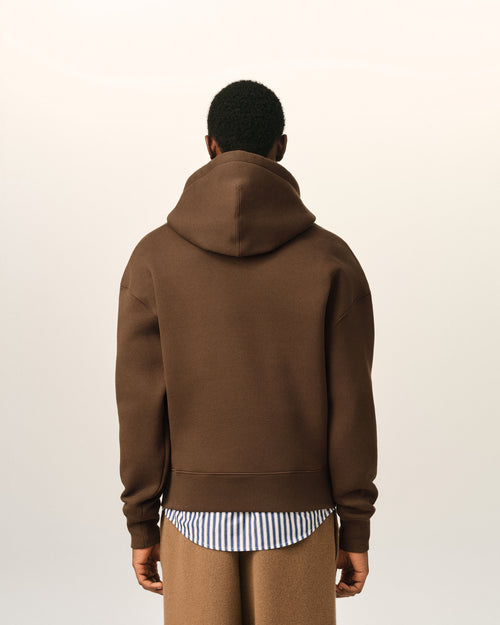 Hoodie marron en coton Ami de Coeur embossé - Homme - 5 - AMI Paris - Ami Paris