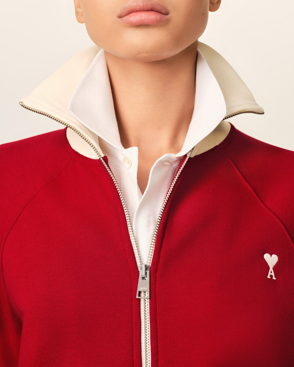 Sweatshirt zippé rouge en coton Ami de Coeur - 11