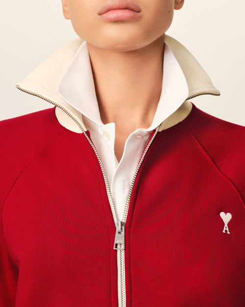 Sweatshirt zippé rouge en coton Ami de Coeur - Femme - 11 - AMI Paris - Ami Paris