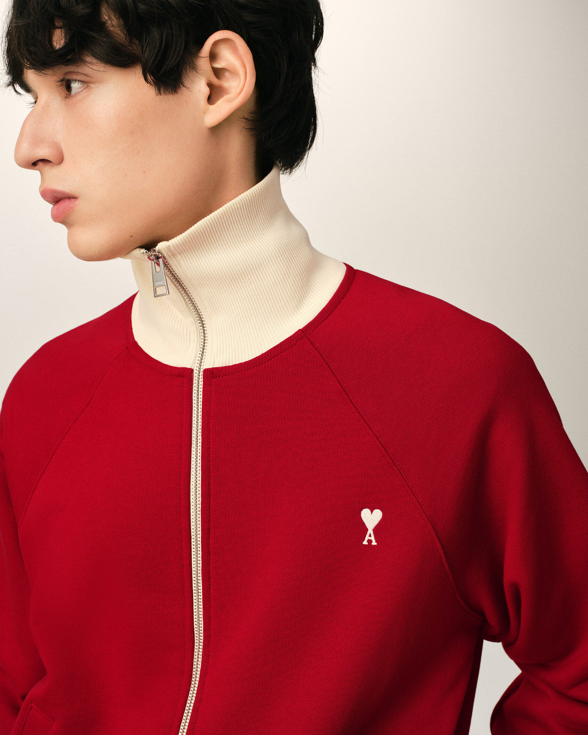Sweatshirt zippé rouge en coton Ami de Coeur - 4