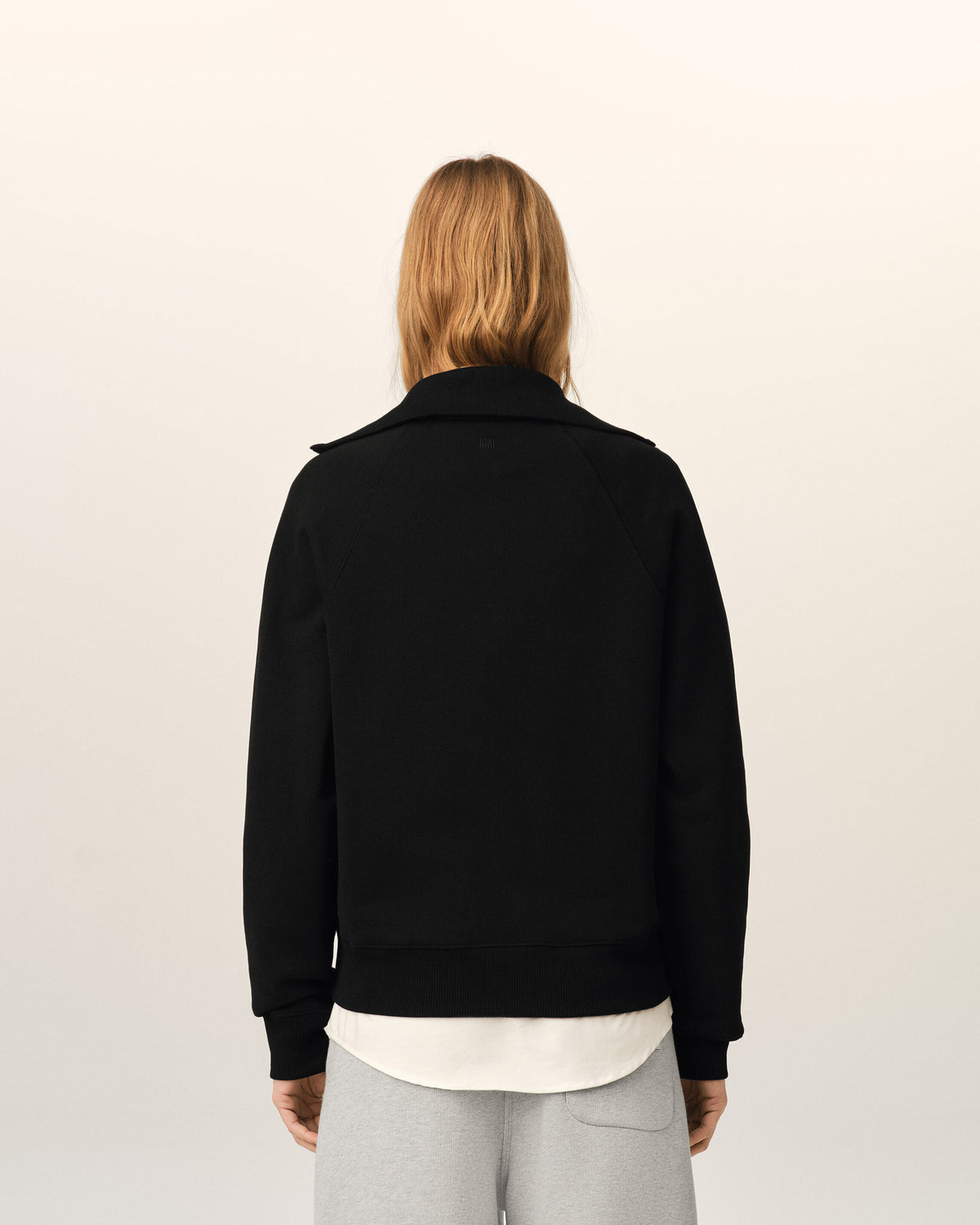 Black cotton zipped sweatshirt with embossed Ami de Coeur - 11