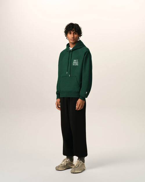 Green cotton "Don't forget to love" hoodie - Man - 6 - AMI Paris - Ami Paris
