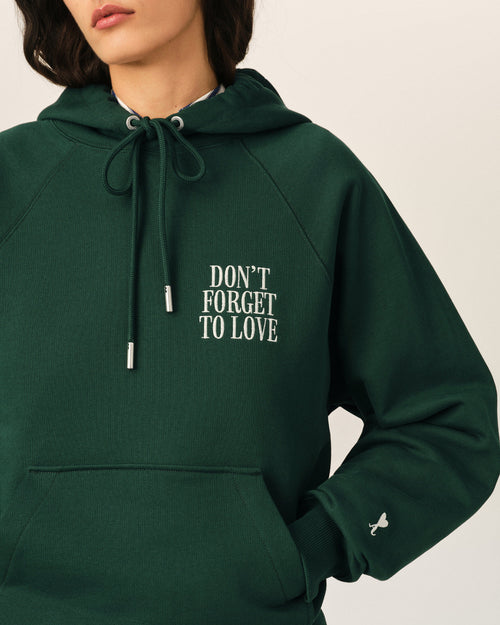 Green cotton "Don't forget to love" hoodie - Woman - 10 - AMI Paris - Ami Paris