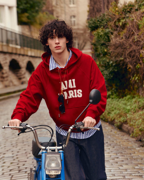 Cotton hoodie with Ami Paris embroidery - Homme - 7 - AMI Paris - Ami Paris