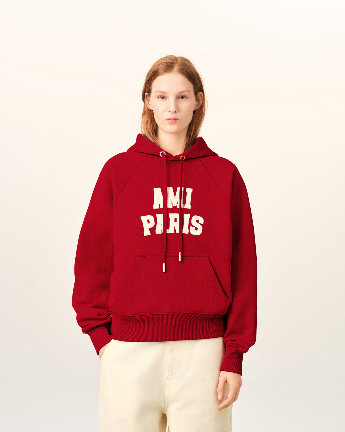 Cotton hoodie with Ami Paris embroidery - 9