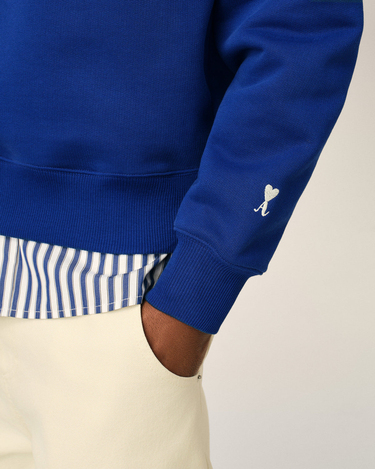 Blue zipped cotton "Thank you for being a friend" sweatshirt - 4