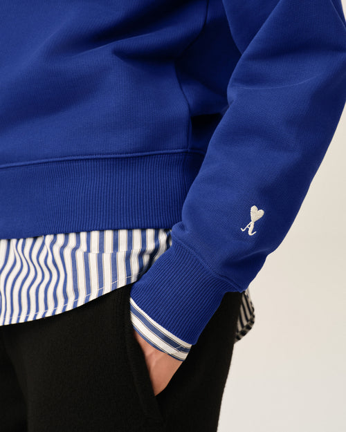 Blue zipped cotton "Thank you for being a friend" sweatshirt - Woman - 10 - AMI Paris - Ami Paris