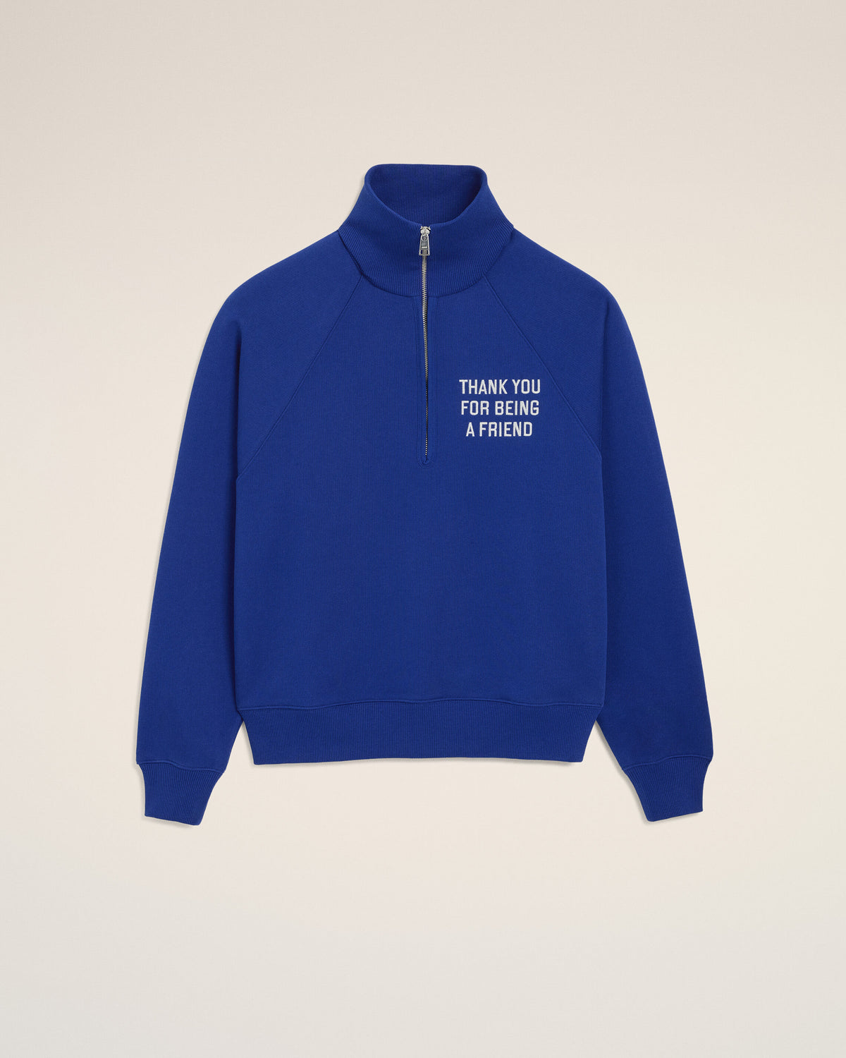 Blue zipped cotton "Thank you for being a friend" sweatshirt - 7