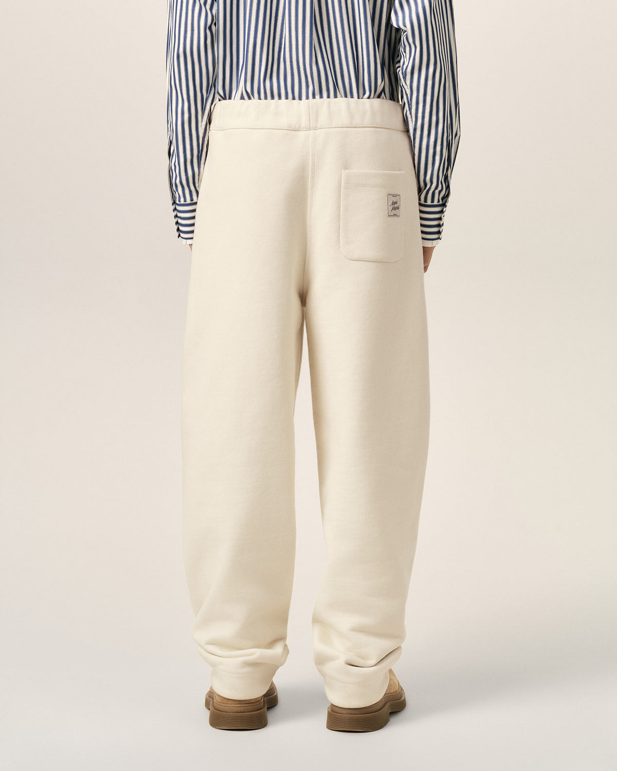 Pantalón deportivo blanco de algodón con etiqueta heritage Ami Paris - 4