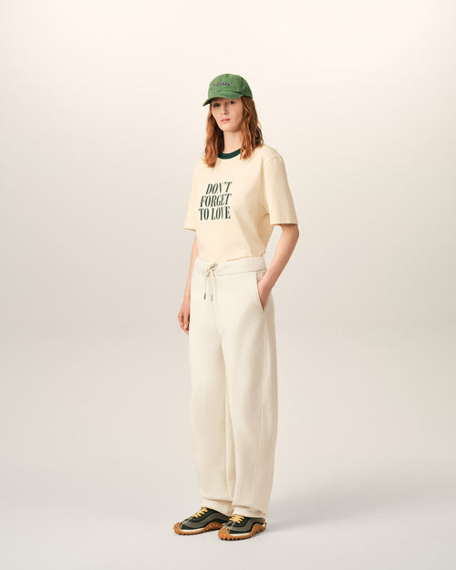 Pantalón deportivo blanco de algodón con etiqueta heritage Ami Paris - Mujer - 12 - AMI Paris - Ami Paris