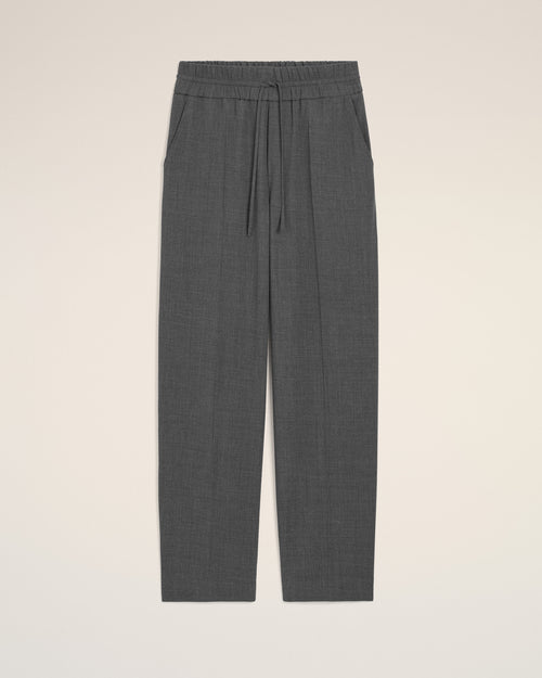 Grey elasticated-waist wool trousers - 1 - Ami Paris