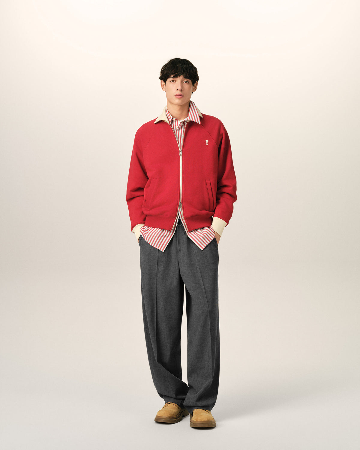 Grey elasticated-waist wool trousers - 2