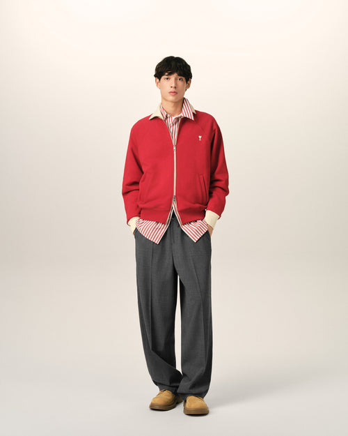 Grey elasticated-waist wool trousers - 2 - Ami Paris
