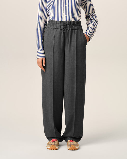 Grey elasticated-waist wool trousers - Woman - 10 - AMI Paris - Ami Paris
