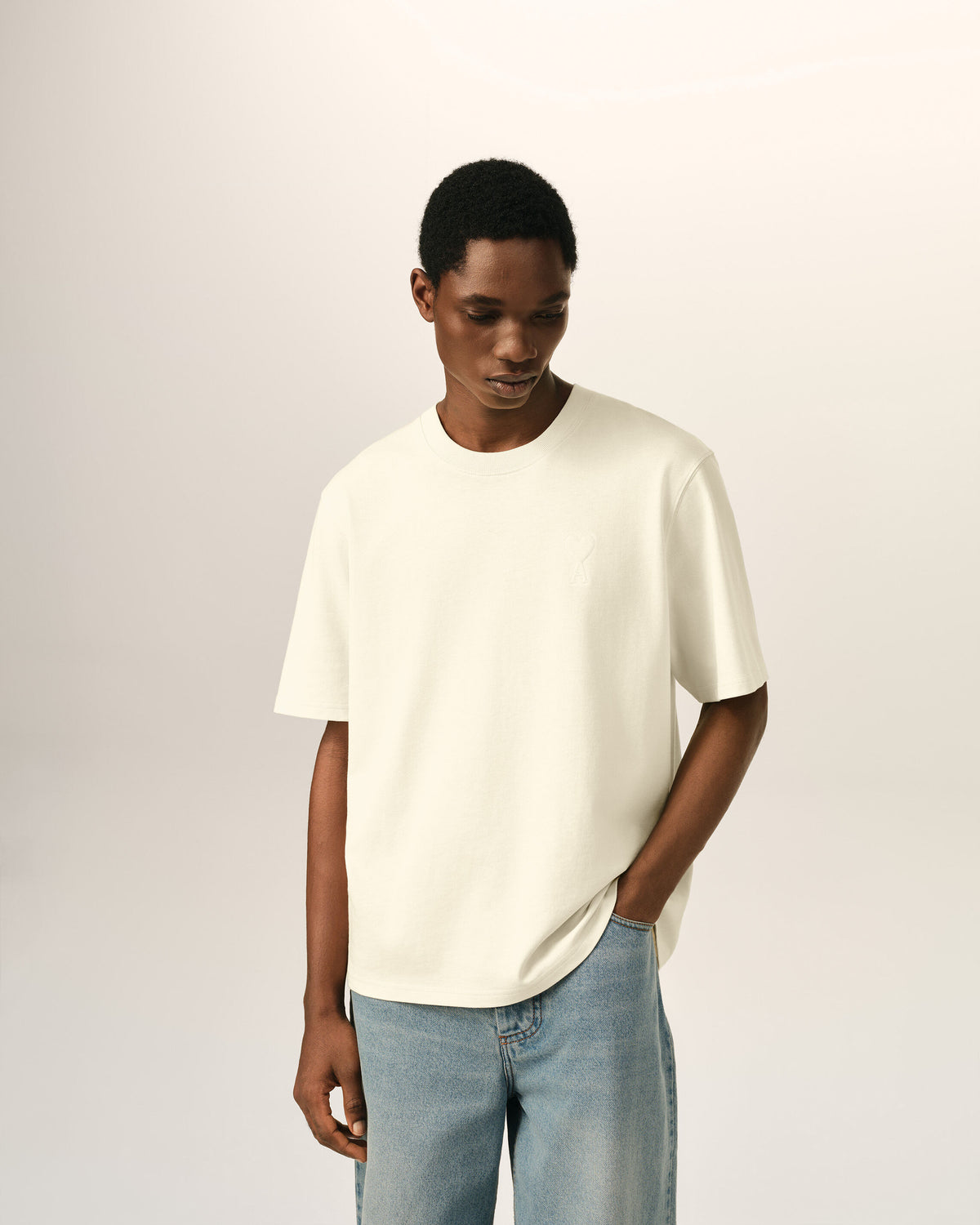 T-shirt blanc en coton Ami de Coeur embossé - 2
