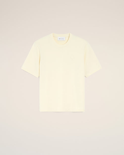                                 White cotton t-shirt with embossed Ami de Coeur - 3                             - Ami Paris