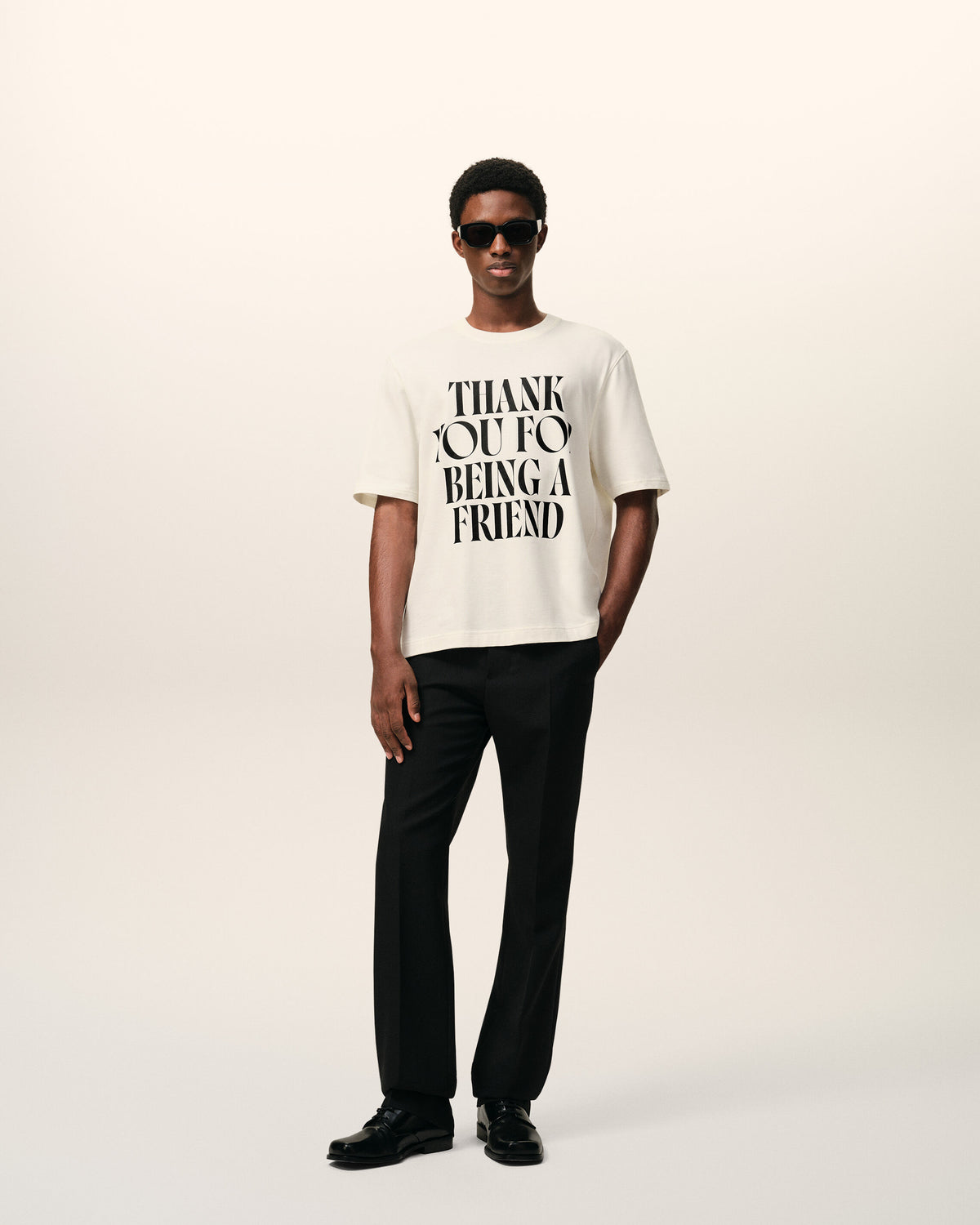 Cotton Thank You For Being A Friend Print T-shirt - 3