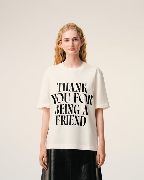 Cotton Thank You For Being A Friend Print T-shirt - Femme - 11 - AMI Paris - Ami Paris