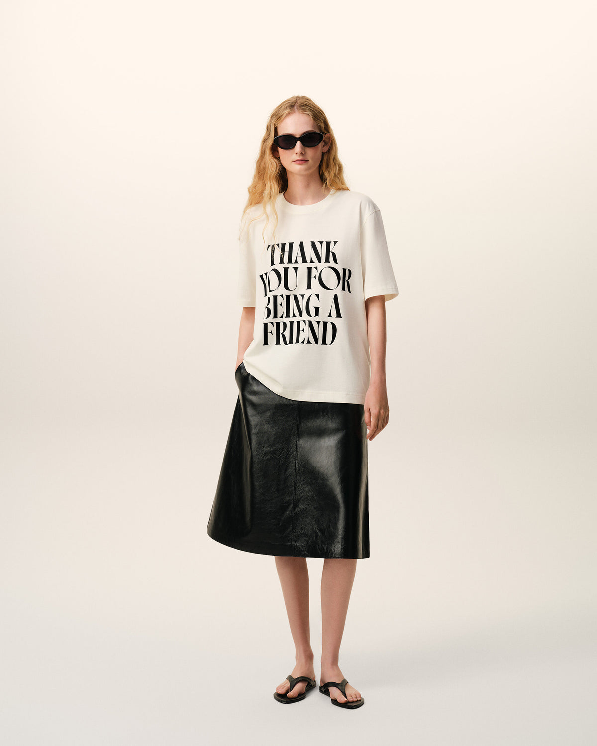 Cotton Thank You For Being A Friend Print T-shirt - 19