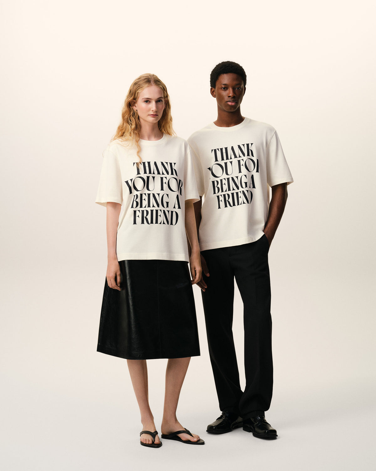 Cotton Thank You For Being A Friend Print T-shirt - 24