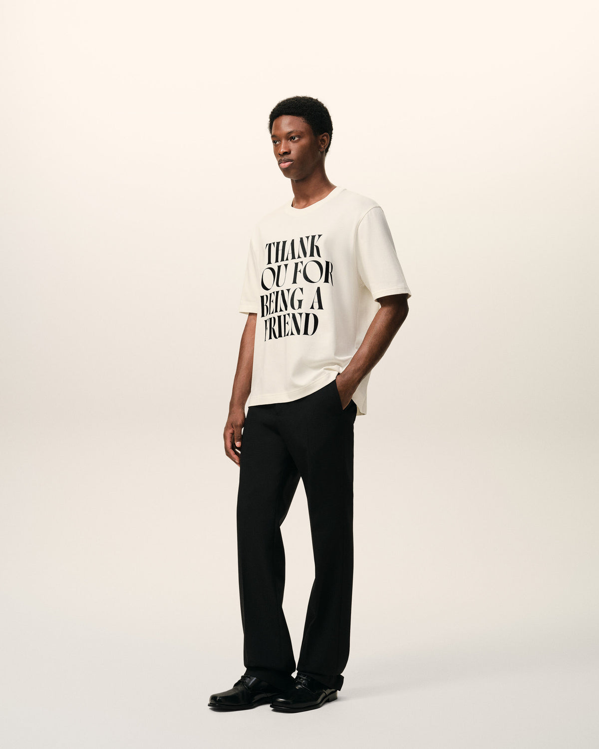 Cotton Thank You For Being A Friend Print T-shirt - 7