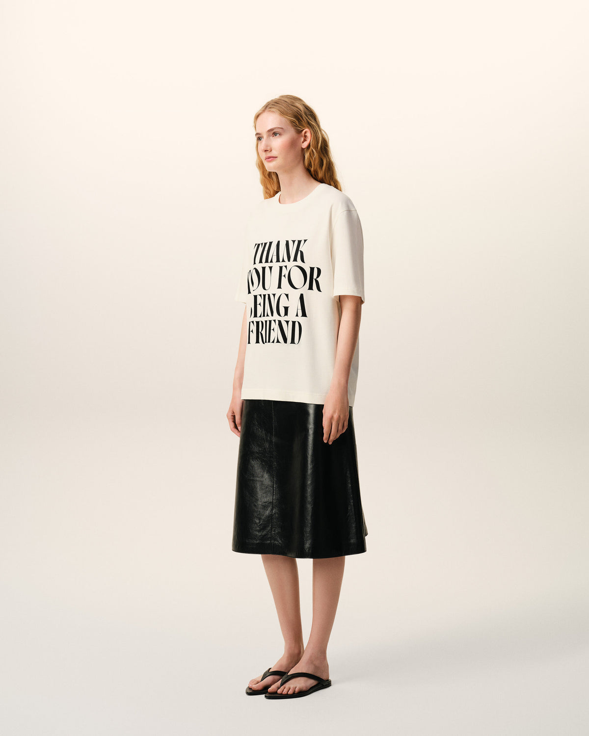 Cotton Thank You For Being A Friend Print T-shirt - 23