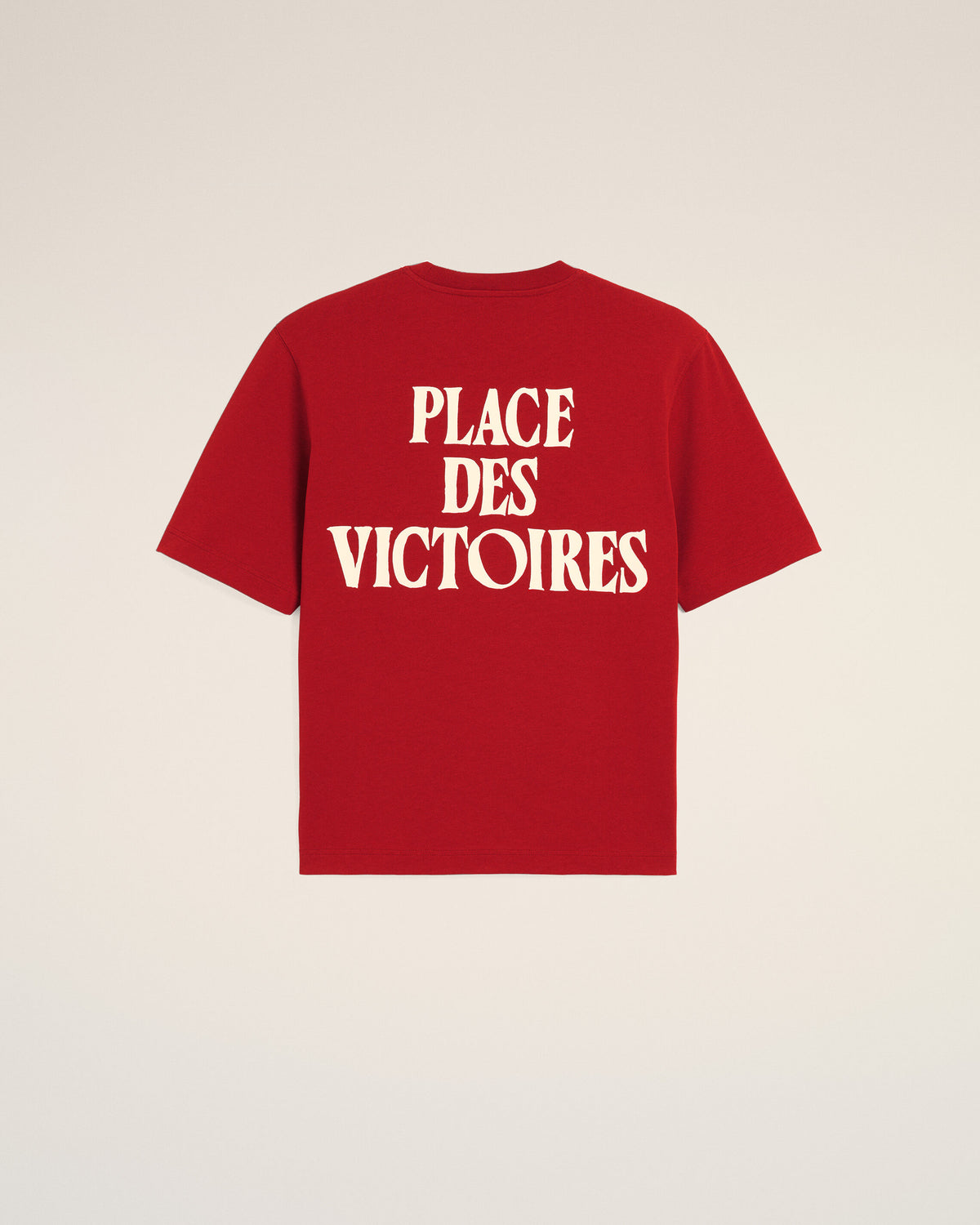 T-shirt rouge imprimé en coton "Place des Victoires" - 1