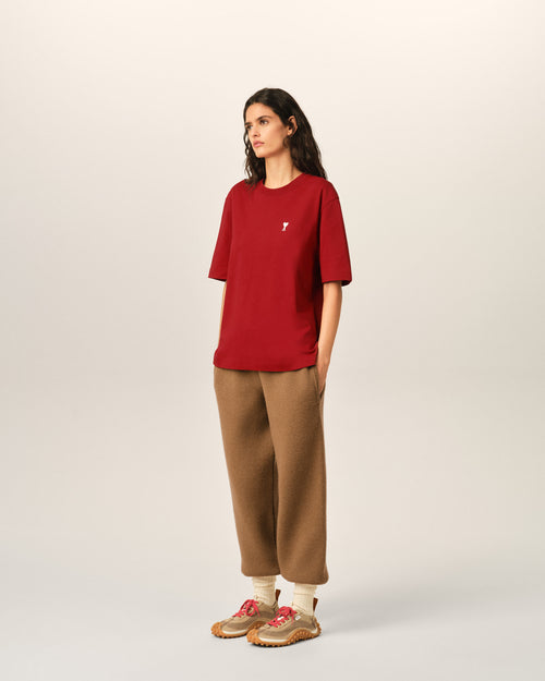 T-shirt rouge imprimé en coton "Place des Victoires" - Femme - 14 - AMI Paris - Ami Paris
