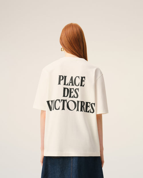 T-shirt Blanc Imprimé Place Des Victoires en Coton - Femme - 13 - AMI Paris - Ami Paris