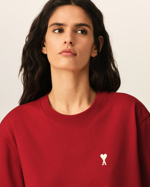 T-shirt rouge imprimé en coton "Place des Victoires" - Femme - 12 - AMI Paris - Ami Paris