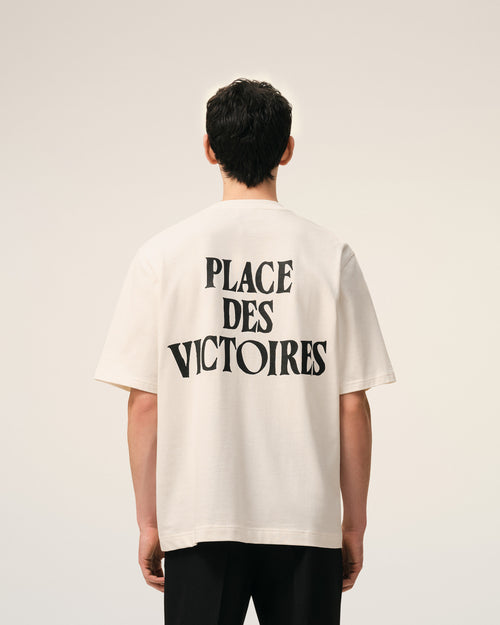 T-shirt Blanc Imprimé Place Des Victoires en Coton - Homme - 6 - AMI Paris - Ami Paris
