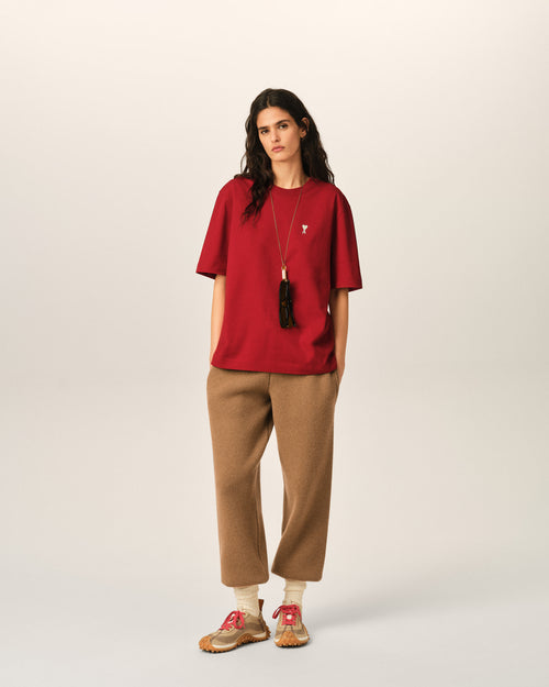 T-shirt rouge imprimé en coton "Place des Victoires" - Femme - 11 - AMI Paris - Ami Paris