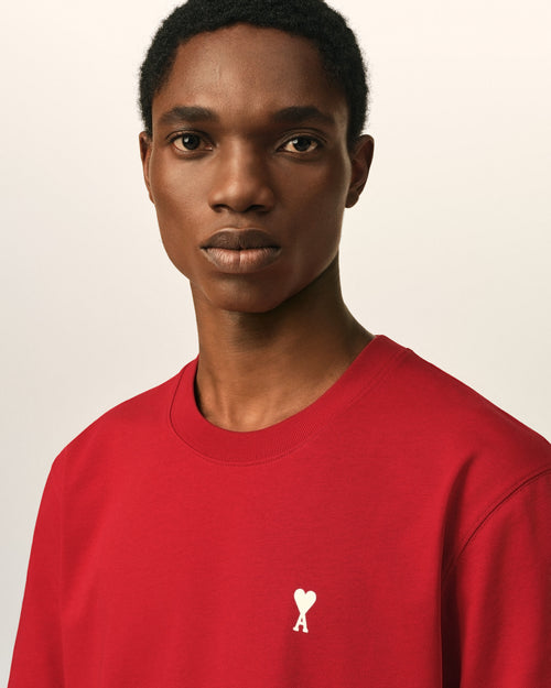 T-shirt rouge imprimé en coton "Place des Victoires" - Homme - 5 - AMI Paris - Ami Paris