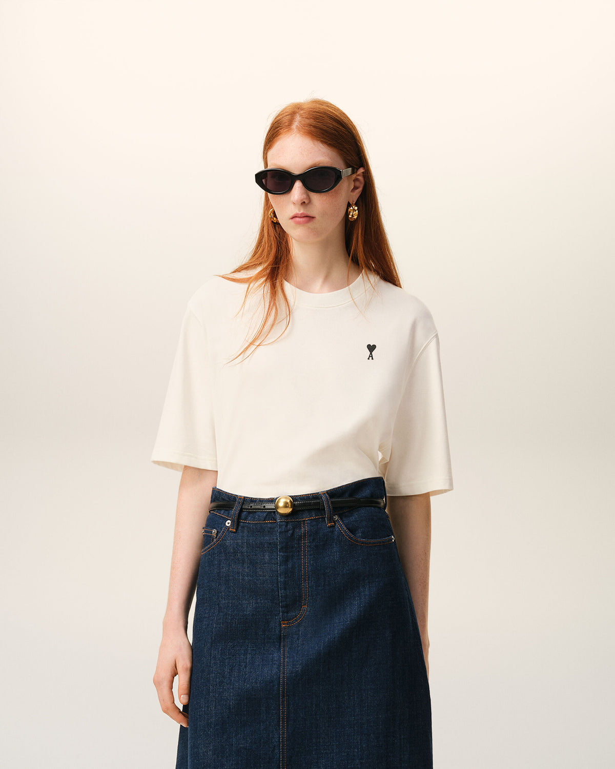 T-shirt Blanc Imprimé Place Des Victoires en Coton - 9