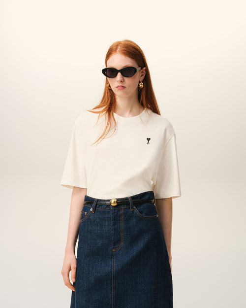                             T-Shirt aus weisser Baumwolle mit Print Place des Victoires - 3                         - Ami Paris