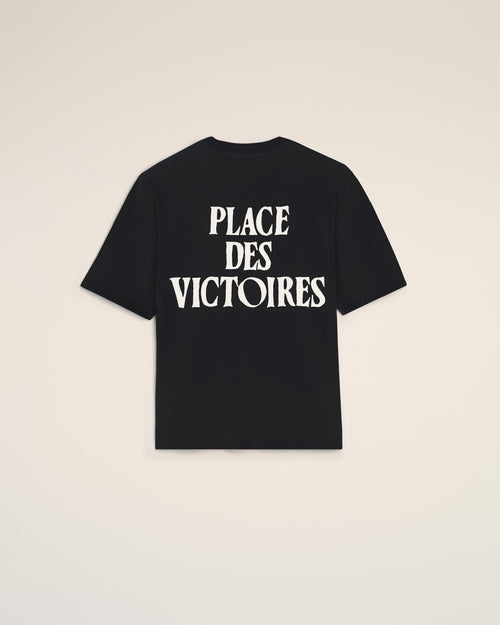 Schwarzes T-Shirt aus bedruckter Baumwolle "Place des Victoires" - 4 - Ami Paris