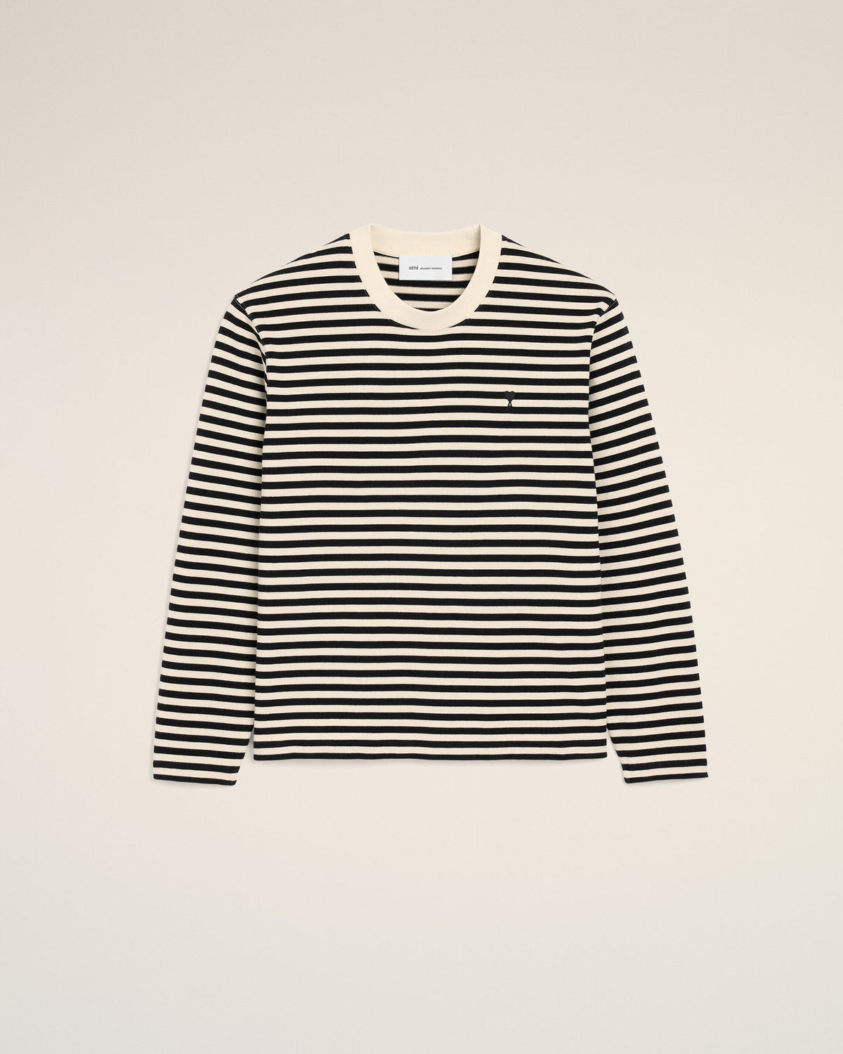 Black and white mariniere cotton t-shirt with Ami de Coeur - 7
