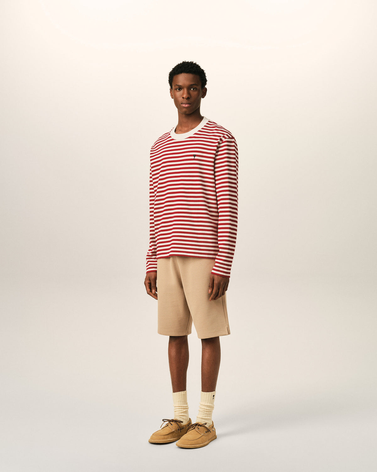 T-shirt marinière rouge et blanc en coton Ami de Coeur - 6