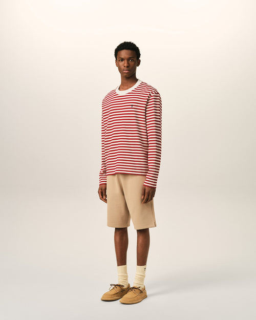 T-shirt marinière rouge et blanc en coton Ami de Coeur - Homme - 6 - AMI Paris - Ami Paris