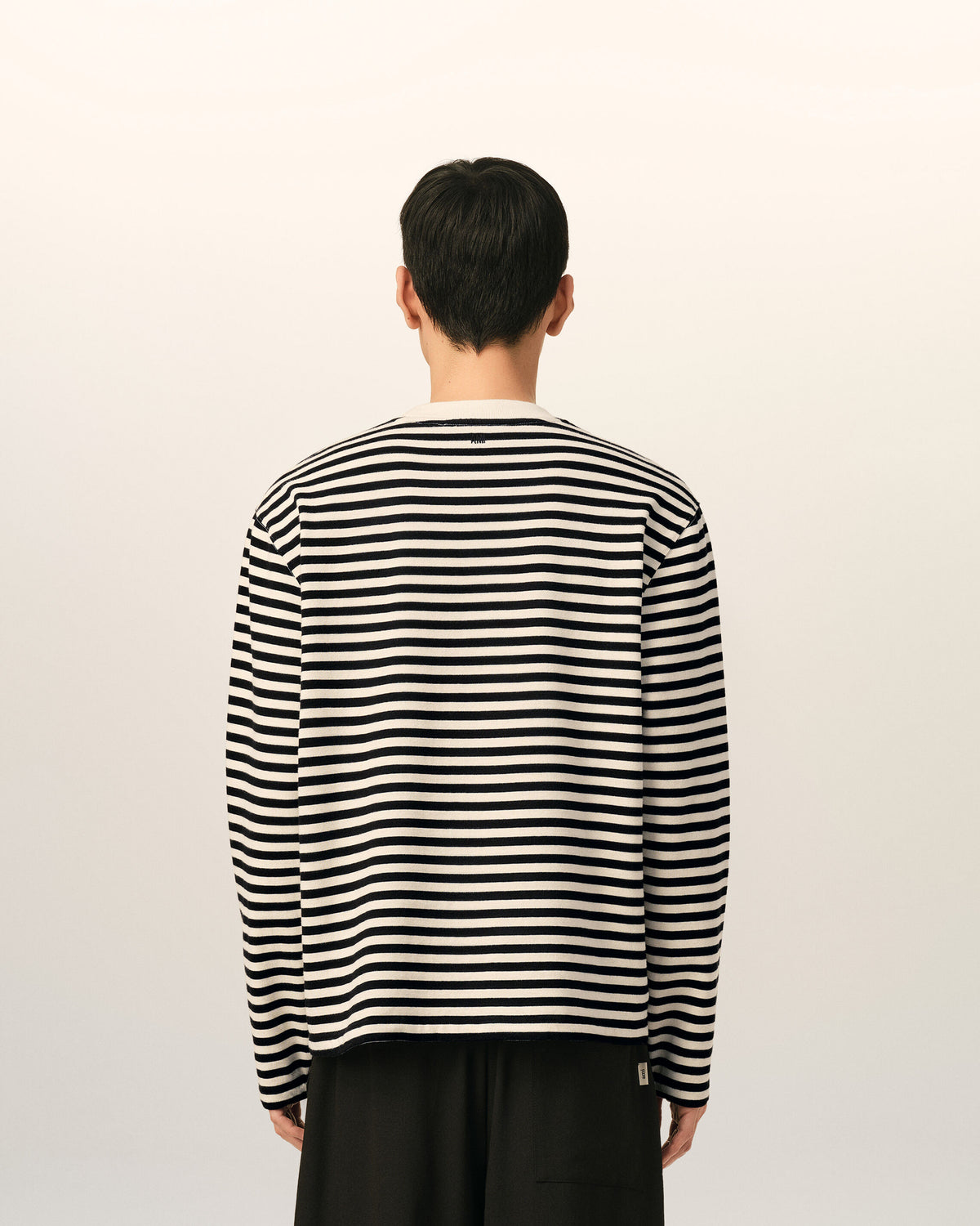 Black and white mariniere cotton t-shirt with Ami de Coeur - 5