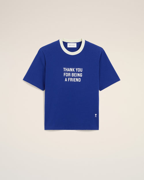 Printed cotton "Thank you for being a friend" t-shirt - 2 - Ami Paris