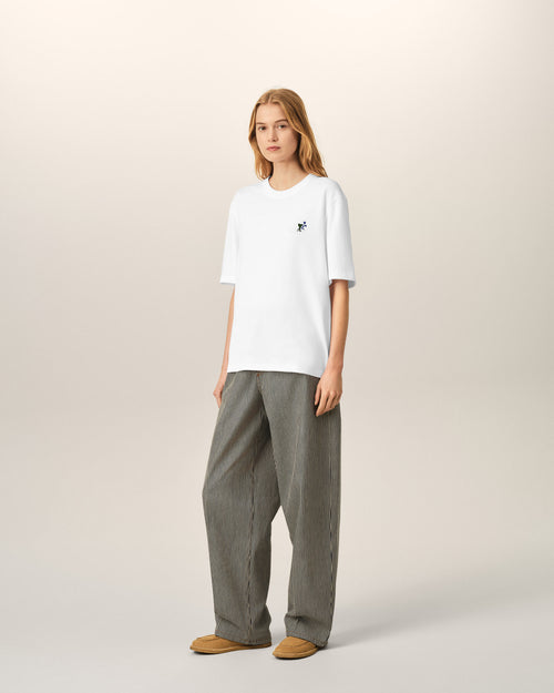 T-shirt Ami de Cœur Tulipe in cotone bianco - Donna - 12 - AMI Paris - Ami Paris