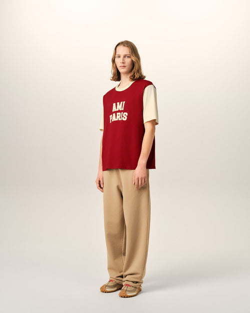 Red cotton t-shirt with Ami Paris embroidery - Man - 6 - AMI Paris - Ami Paris